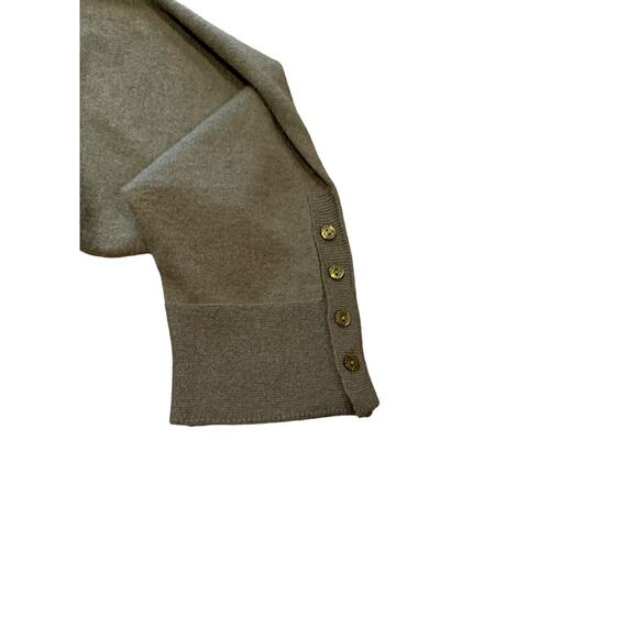 Ellos Plus Size 22/24 1X Fine Knit Oversized Sweater Split Hem Olive - Picture 3 of 6